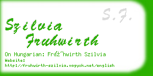 szilvia fruhwirth business card