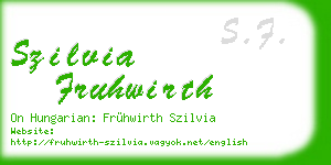 szilvia fruhwirth business card